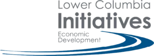 Lower Columbia Initiatives Corporation (LCIC) logo in navy blue and dark grey with a transparent background.